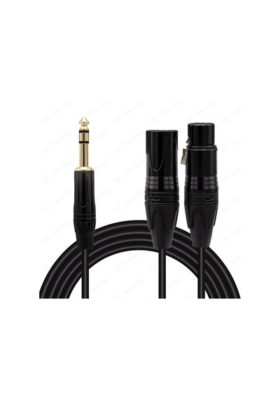6.35 Mm Trs Erkek To 3-pin Xlr Dişi + Erkek Ses Kablosu - 1.5 Met