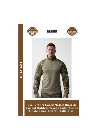 Grey Cat Özel Üretim Sword Metam Dirsekli Combat Outdoor Erkek&kadın T-shirt Single Kamp Kıyafeti Kollu Giysi Çok Renkli