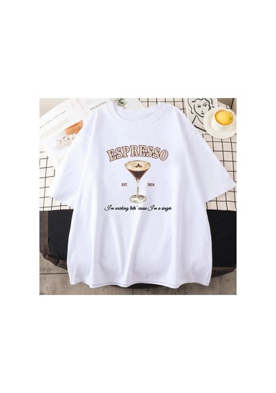 Tarzsokak Beyaz Tees Espresso Est Albüm Grafik Tshirt Bu Bana Sabrina Marangoz -gömlek
