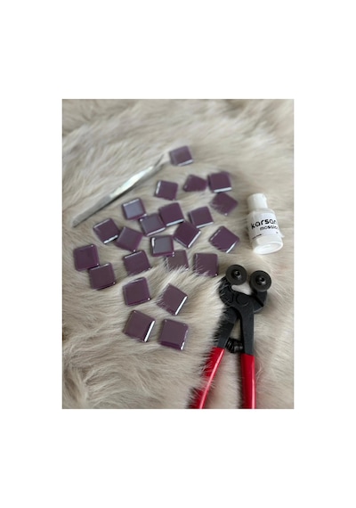 Sanatsal Mozaik Mor 2,5x2,5cm Mozaik Sanatı Malzeme 100gr