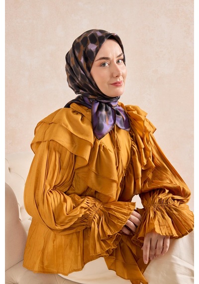 Silk Home Twill İpek Eşarp Noiré Mor 90x90 Çok Renkli