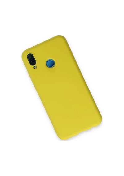 Newface Huawei P20 Lite Kılıf Nano İçi Kadife Silikon Glblseme - 35 - Sarı