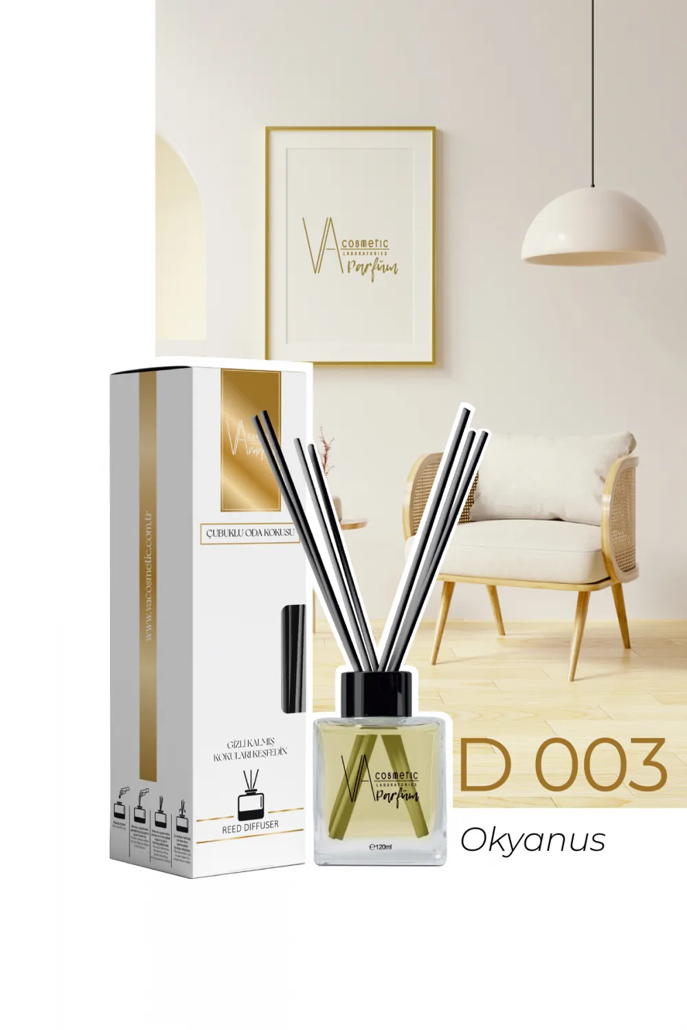 Va Cosmetıc Çubuklu Oda Kokusu Okyanus Ferahlığı D-003 120 Ml Okyanus