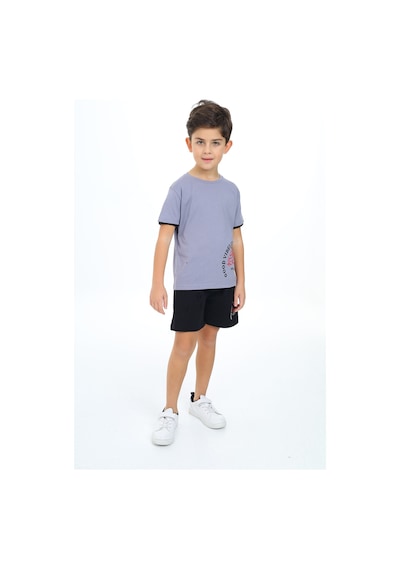 Toontoy Kids Toontoy Erkek Çocuk Baskılı Şortlu Takım Gri