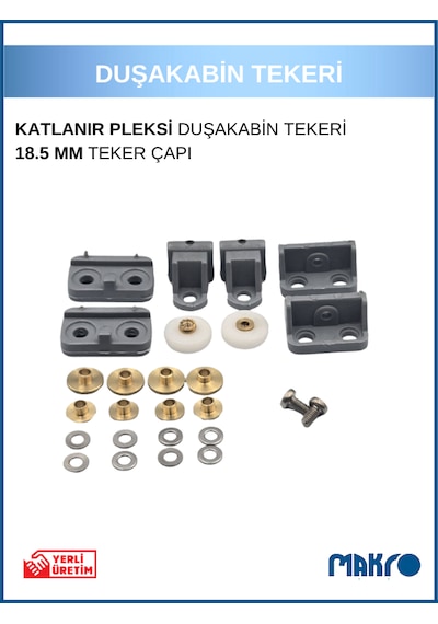 Bella Katlanır Duşakabin Tekeri Gri Gri