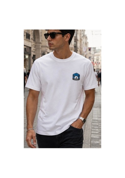Me Selection Summer Nights Tasarım %100 Pamuk Unisex Basic Tişört Beyaz