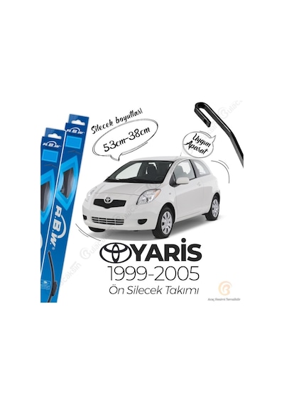 Rbw Toyota Uyumlu Yaris 1999 - 2005 Ön Muz Silecek Takımı