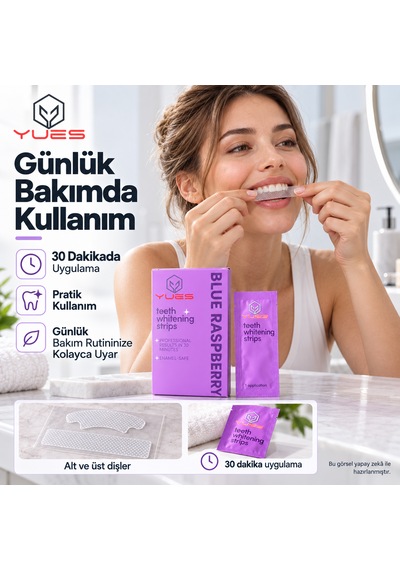 Yues Nt-fs Pap Diş Beyazlatma Bandı 14 Şerit Blue Raspberry