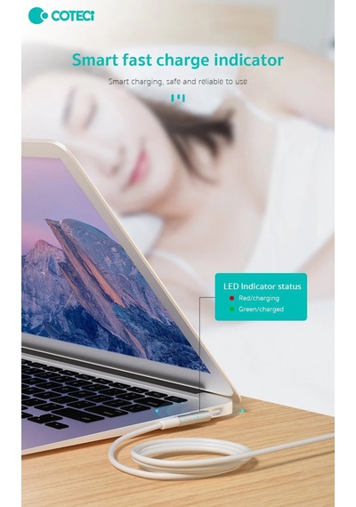 Delux Serisi Coteci Macbook Usb-c Şarj Ve Data Kablosu Ekipman Enerji İşlem