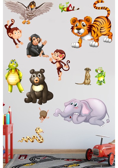 Sevimli Hayvanlar Çocuk Odası Duvar Sticker Seti