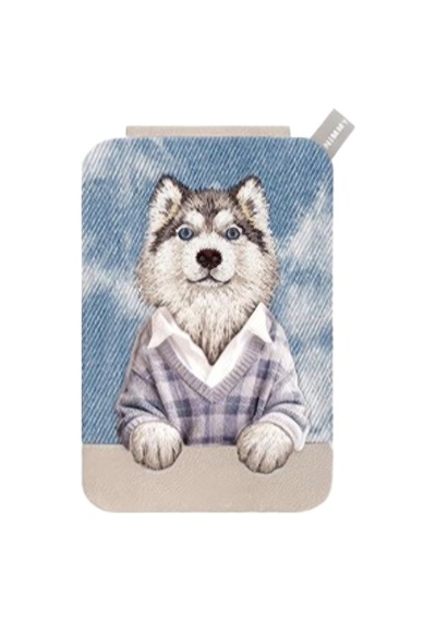 Magsafe Uyumlu Manyetik 3d Nakışlı Köpek Figürlü Stand Kartlık - Kazaklı Husky