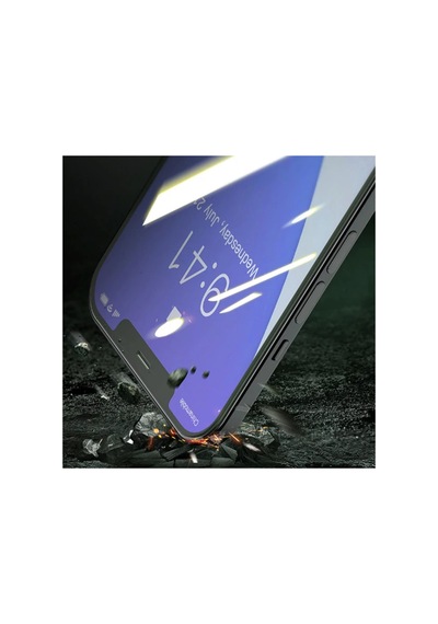 Apple Uyumlu iPhone 12/ 12 Pro 6.1 0.30mm Full Tempered Cam Ekran Koruyucu 2set Anti-bluelight- - Hs08371181-6 Şeffaf 2 Şeffaf 2
