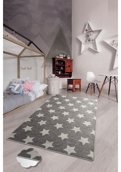 Yıldız 140X190 Gri Çocuk Ve Bebek Halısı Gri