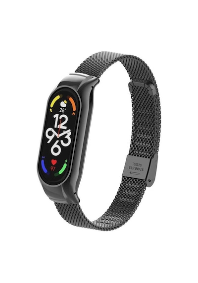 Xiaomi Mi Band 7 Uyumlu Krd-06 Metal Nrtk Kordon-siyah