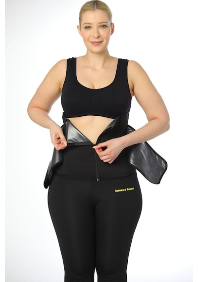 Fitformgiyim Waist Terleten Termal Sauana Etkili Balenli Spor Bel Korsesi Siyah