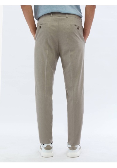 Kip Vizon Düz Dokuma Fitted Fit Klasik Pantolon 723910 Vizon
