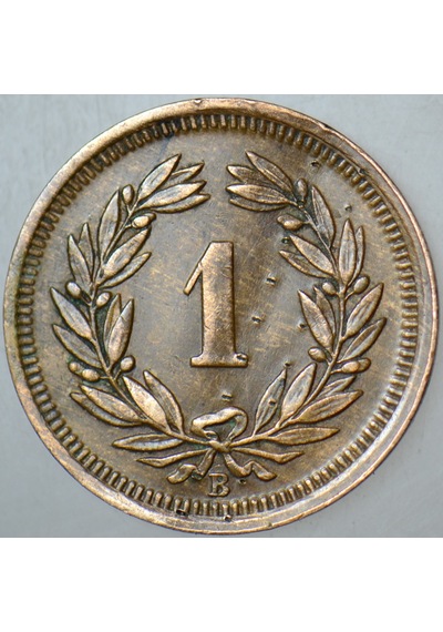 İsviçre 1 Rappen 1934 Hafif Yamuk.
