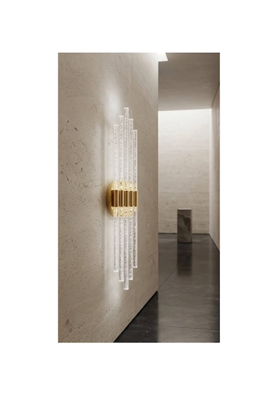 Bhbackhome Aura Medium 39 Cm Modern Tasarım Led Aplik - Duvar Lambası - Gold - Beyaz Led Gold Beyaz Led