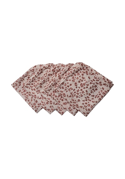 5 Adet Pembe Leopar Desen Müslin Bebek Ağız Bezi Pembe
