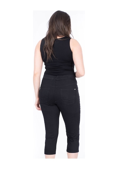 Myline Beli Lastikli Kapri Pantolon - Siyah