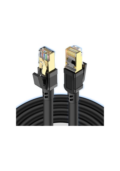 Cat8 Ethernet Kablosu, Yüksek Hızlı Ve Dayanıklı Cat8 Lan Ağ Kablosu 40gbps,yüksek Hızlı Ve Dayanıklı Cat8, 2000mhz,siyah,2m
