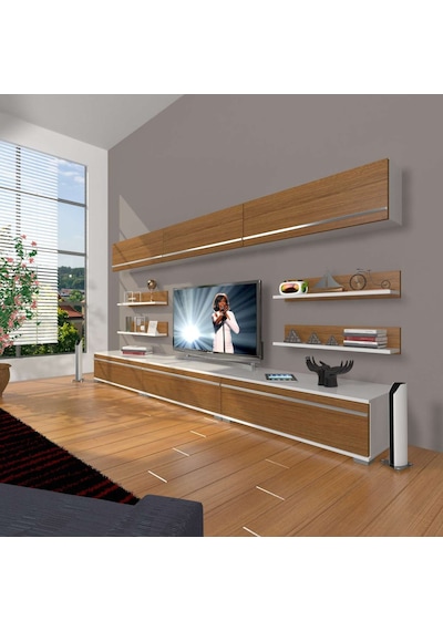 Decoraktiv Eko 8y Mdf Tv Ünitesi Tv Sehpası Beyaz - Ceviz
