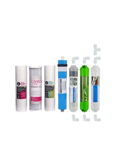 Su Arıtma Cihazı Filtresi 7'li Filtre Seti Paket Açık Kasa Quick Bağlantılı Inline
