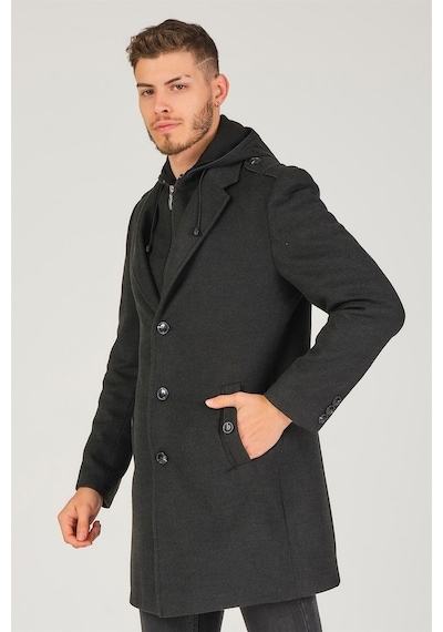 Plt8406 Dewberry Erkek Palto-Antrasit