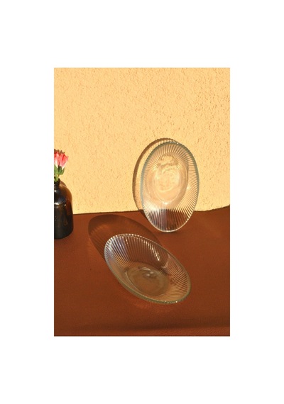6 Adet Cam Sunum Mini Kayık Tabak Meze Tabağı 15 Cm Çerez Kasesi Şeffaf