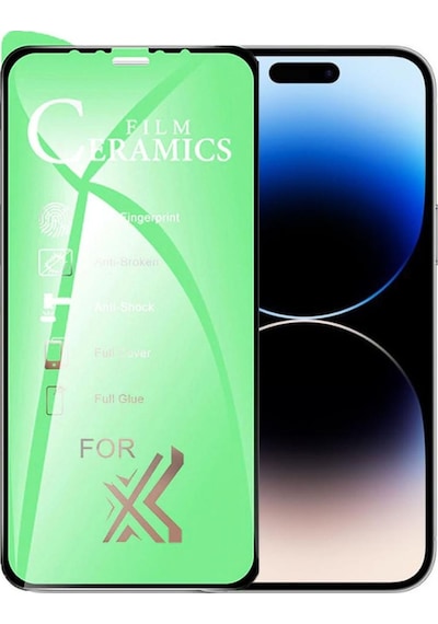 Apple Uyumlu   iPhone 14 Pro Max Ekran Koruyucu 9d Seramik Nano Tam Kaplayan Kavisli Kırılmaz
