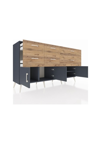 Hyperion Konsol Tek Raflı 6 Çekmeceli 4 Kapaklı 176x44x99 Antrasi Antrasit-antrasit/çam Hyperion Konsol Tek Raflı 6 Çekmeceli 4 Kapaklı 176x44x99 Antrasi Antrasit-antrasit/çam