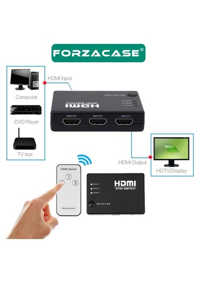 Forzacase 3in1 Kumandalı Hdmı Çoklayıcı Switch 1080p - Fc1112