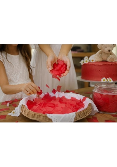 Kırmızı Konfeti Pelur 100 Gr, Parti, Düğün Süsü, Masa Süsleme Ve Tüm Yaşlar