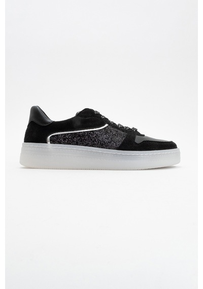 Luvishoes Luvi Shoes Felipe Siyah Cam Kırığı Kadın Spor Ayakkabı Siyah