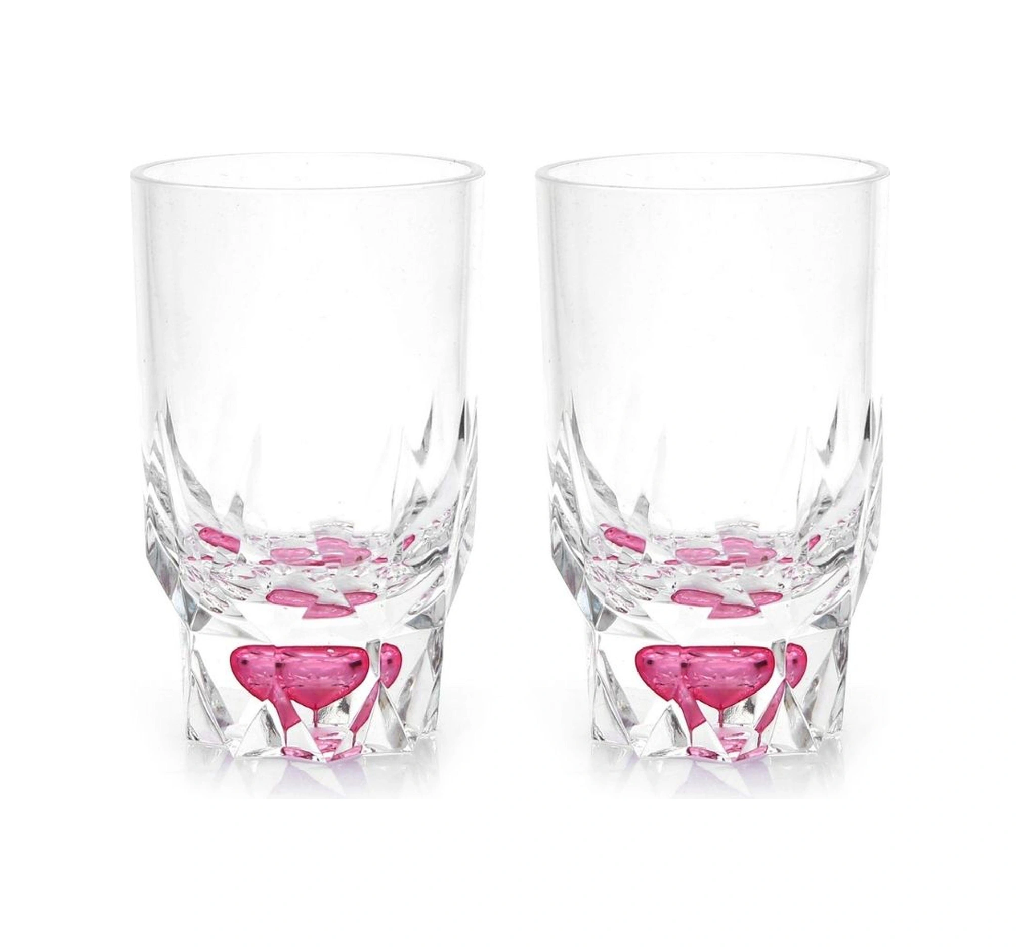 2 Adet Kalemlik Kristal Damlalı Kırmızı Akrilik Ofis Gereci 7x7x13cm Çok Renkli