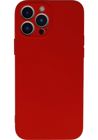 Apple Uyumlu iPhone 13 Pro Kılıf Nano İçi Kadife Silikon Kırmızı/