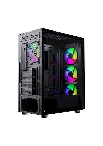 Gamebooster Round A650b 600w Apfc Usb 3.0 Mesh 4 Rainbow Fanlı Mid-t Atx Gaming Siyah Kasa