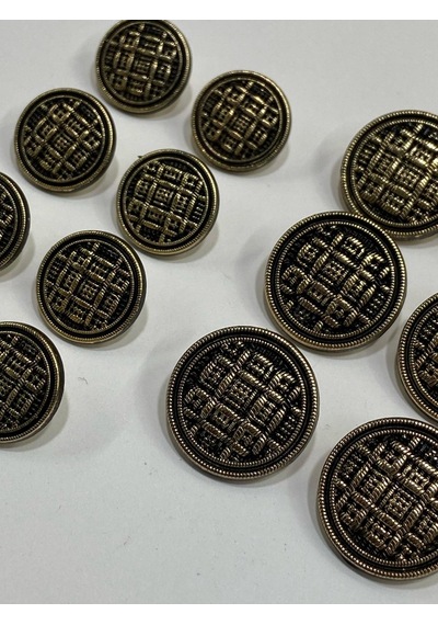 Blazer Ceket Düğmesi Takımı Hasır Model Gold Siyah Atımlı