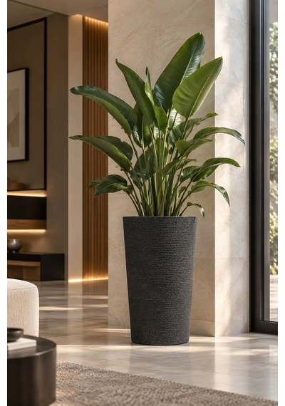 Bostann Dekoratif Saksı - Lıva 080 - 50l - Antrasit