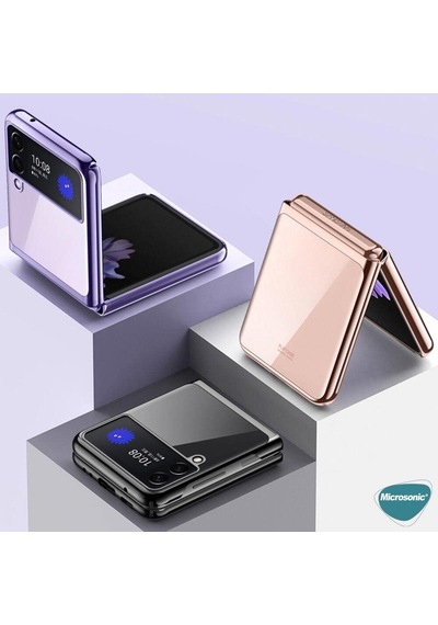 Samsung Galaxy Z Flip 4 İçin Kılıf Shell Platinum Siyah Galaxy Z Flip 4 İle Uyumlu Kılıf - Siyah