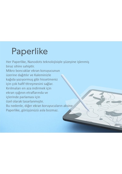 Casper S20 10.1'' Uyumlu Paperlike Nano Kırılmaz Ekran Koruyucu Kağıt Hissi