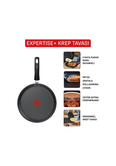 Tefal Expertise 5x Krep Tava - 25 Cm Siyah