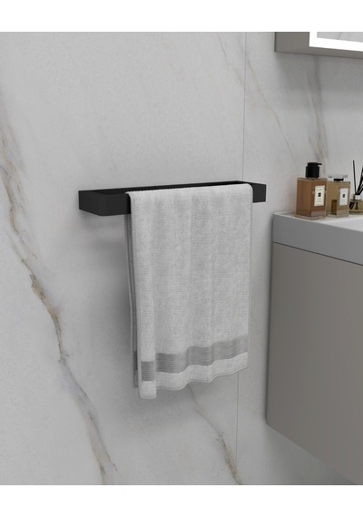 Orkide X Yeni Mat Siyah Duvara Monte Havluluk Modern Ve Şık Siyah