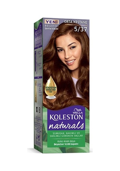 Hubrendy Tedarik Naturals Saç Boyası Orta Kestane 5/37