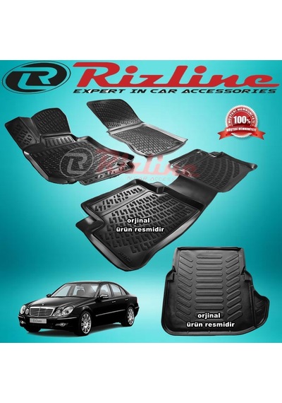 Mercedes W211 3D Paspas+Bagaj Havuz Siyah 2002-2009 Arası Rizline N11.31624