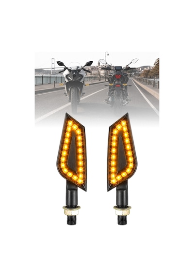 Universal Model Motosiklet Led Sinyal Lambası Sarı/amber Led Işık Vidalı Montaj