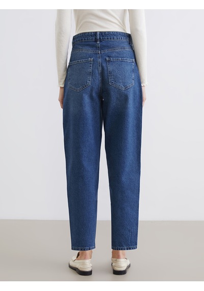 Lcw Modest İndigo Barrel Fit Kadın Jean Pantolon