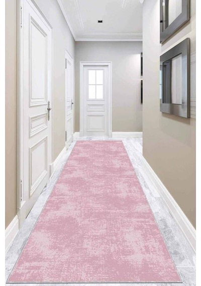 Pembe Kaymaz Taban Sade Kesme Rulo Özel Ölçülü Yolluk Ar261n11