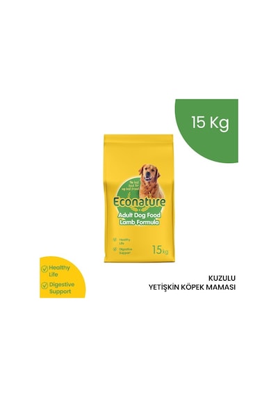 Econature Kuzulu Yetişkin Köpek Maması Sarı Ambalaj 15 Kg