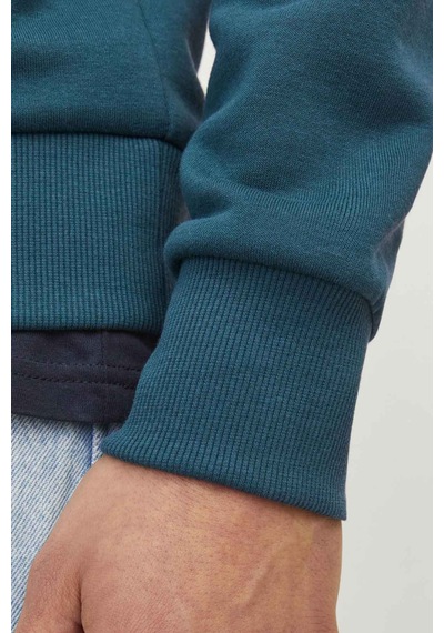 Jack & Jones Jjtıley Sweat Hood Ln Mavi Erkek Sweatshirt Mavi